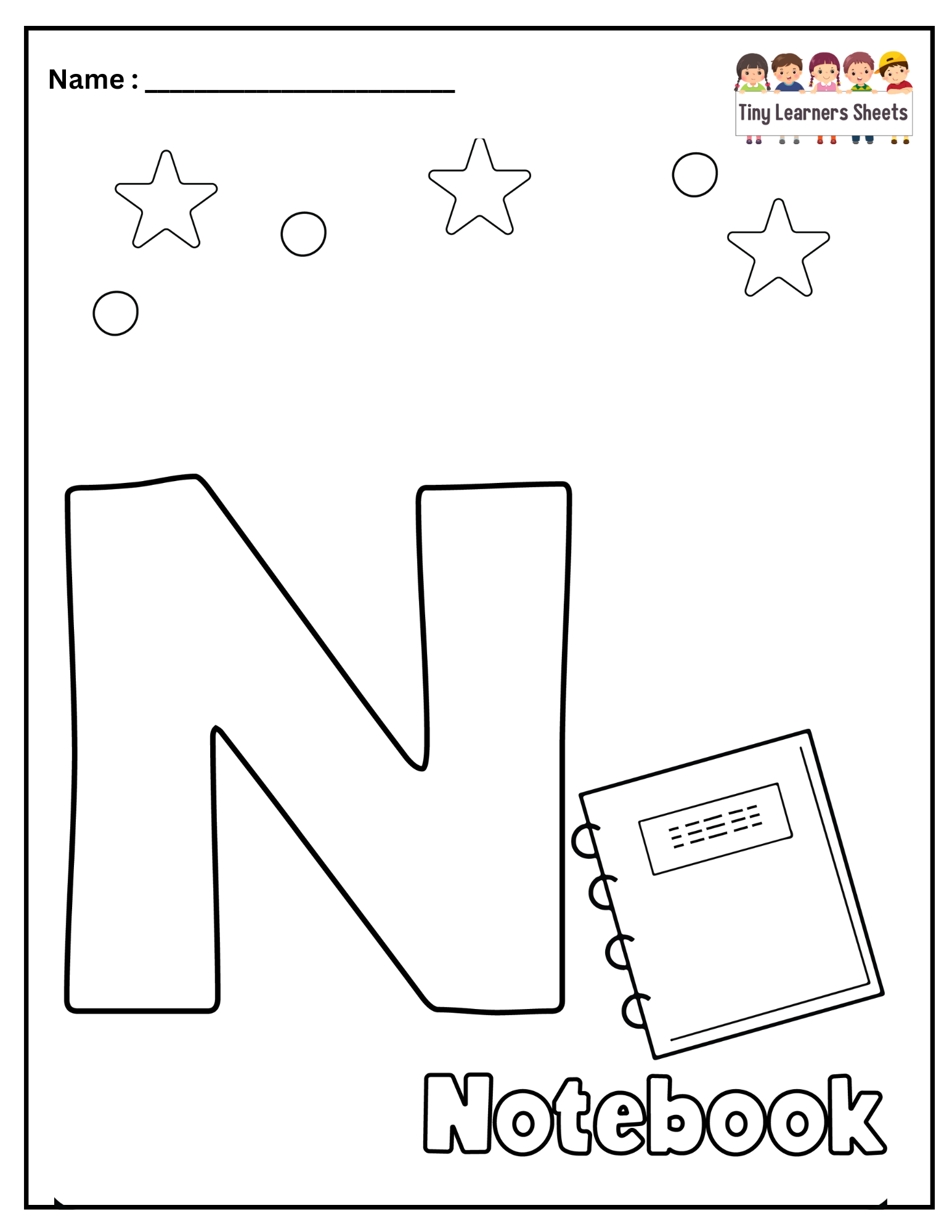 Letter N Coloring Page